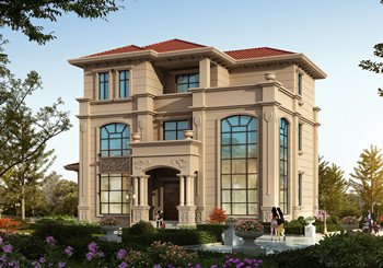 高端農(nóng)村歐式三層復(fù)式帶露臺(tái)別墅圖，含全套施工圖