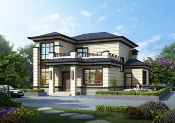 農(nóng)村兩層新中式自建房屋設(shè)計(jì)圖，受歡迎的帶小配房戶型