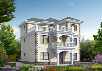 鄉村三層簡單自建房子設計圖,全部建好34萬左右,外觀簡潔