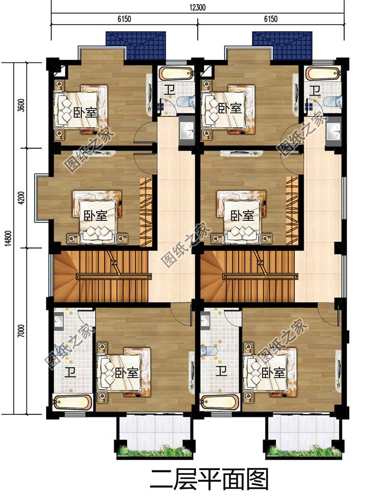 農村四層樓房雙拼別墅設計全套施工圖,外觀低調有內涵