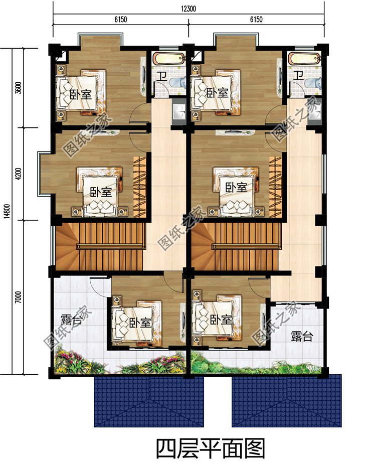 農村四層樓房雙拼別墅設計全套施工圖,外觀低調有內涵