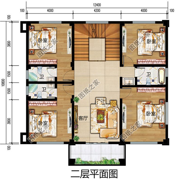 新中式三層樓房設計圖,外觀精致布局也是相當的樸實