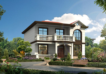 100平內簡單精致的小戶型自建房二層設計圖，旋轉樓梯