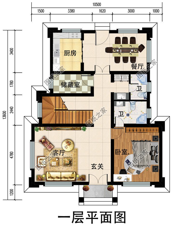 115平方米農(nóng)村三層別墅設(shè)計(jì)圖，預(yù)算30萬(wàn)左右