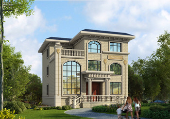 面寬10米獨棟三層別墅自建房設計圖紙，復式旋轉樓梯設計