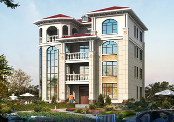 四層別墅豪宅外觀效果圖及全套施工圖，高端歐式風格