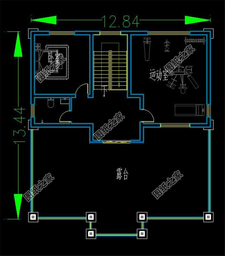 歐復(fù)式四層別墅四層戶型圖