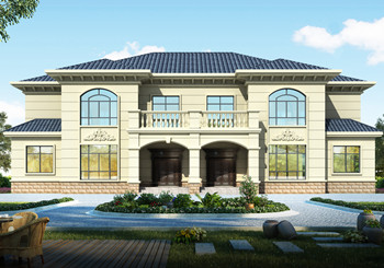 雙拼二層兄弟共建房別墅設計圖紙，面寬24米左右