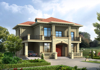 面寬14米兩層小別墅設(shè)計圖紙，帶車庫戶型圖，14米×12米