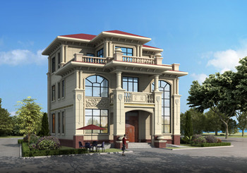 農村二層半樓房效果圖及全套設計圖紙，自建房簡單實用