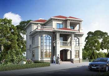 造價40萬三層大氣自建房設(shè)計圖紙，鄉(xiāng)村別墅建造圖