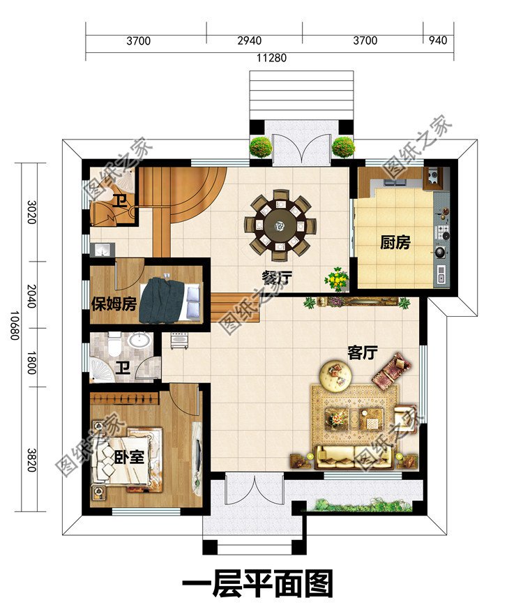 2020新款農(nóng)村15萬(wàn)元二層小樓圖，占地90平米左右