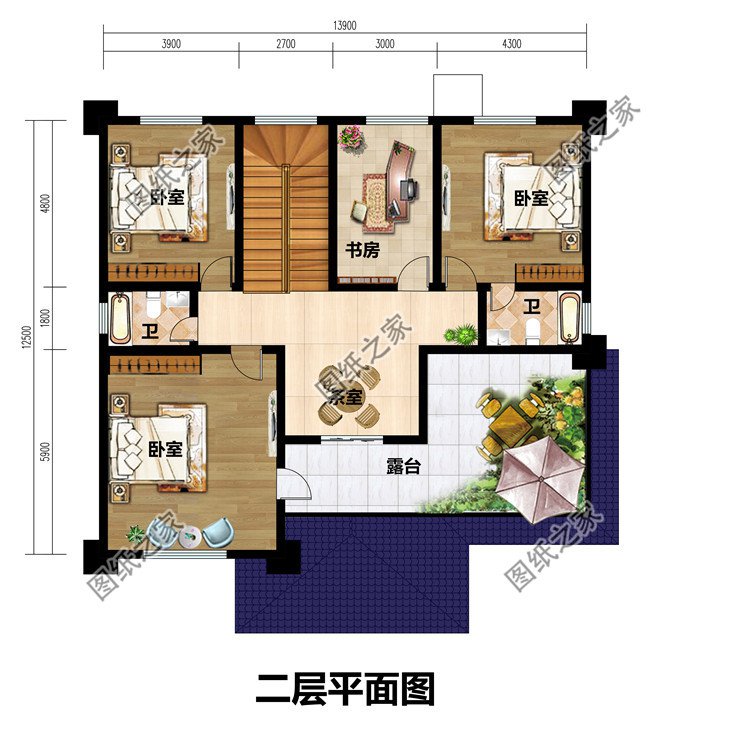 新農(nóng)村中式二層樓房設(shè)計(jì)圖