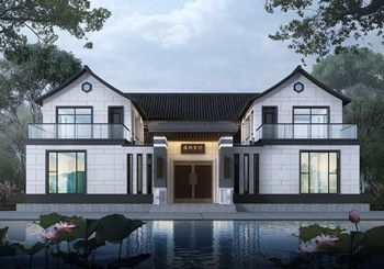 現代四合院別墅設計圖紙，二層戶型，外觀時尚漂亮