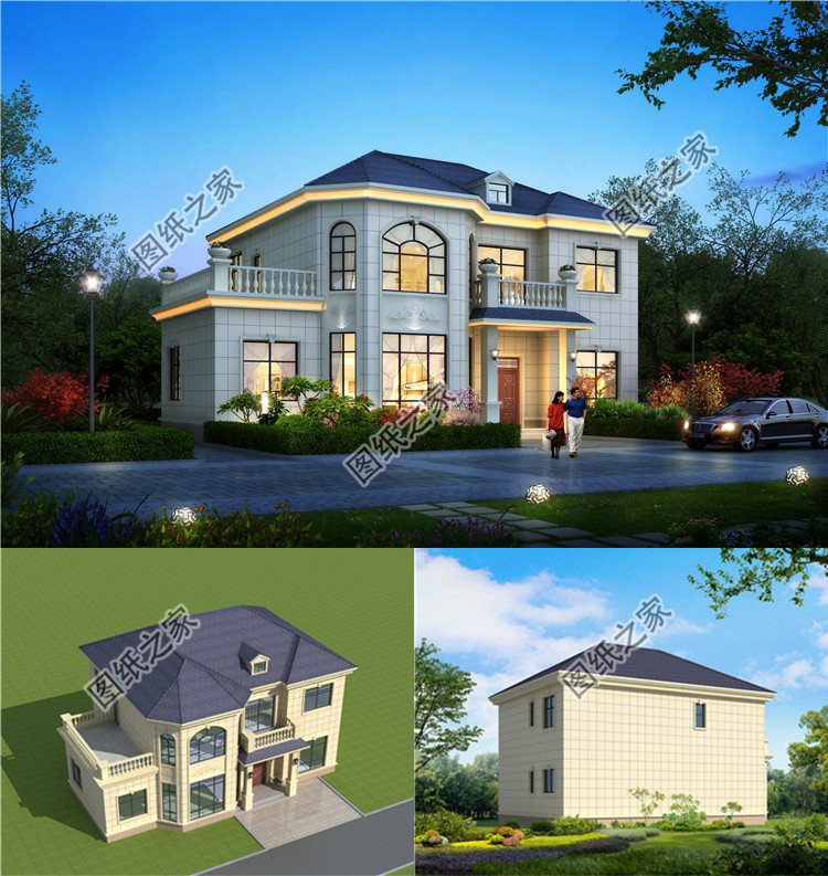 160平米二層歐式別墅設(shè)計效果圖