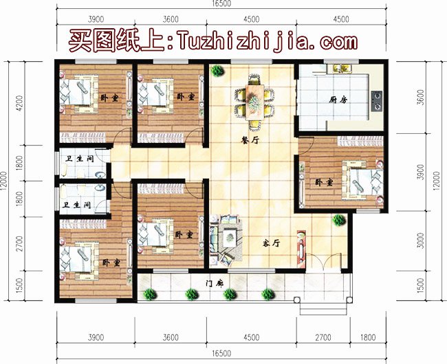 五套鄉下建房一層戶型圖，蓋好驚艷全村