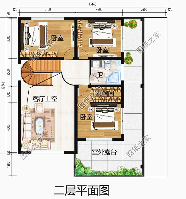 農村二層樓簡單大氣圖紙，讓城里人羨慕吧