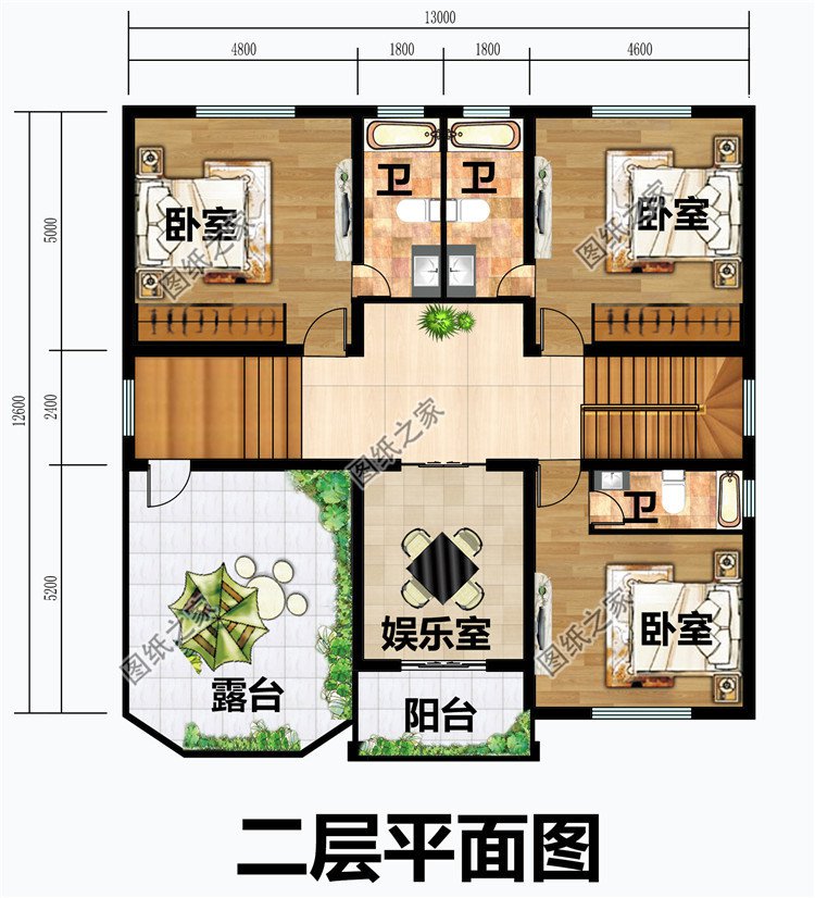 農村經典二層樓房設計圖紙