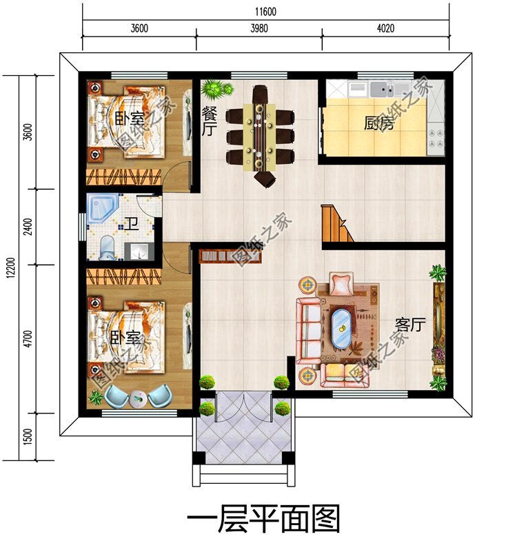 農村12米×10米二層自建房設計圖，擁有一棟你真牛