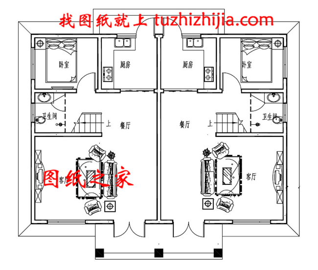 適合兄弟二人合建的雙拼別墅設計圖，經濟實用，蓋好后驚艷全村