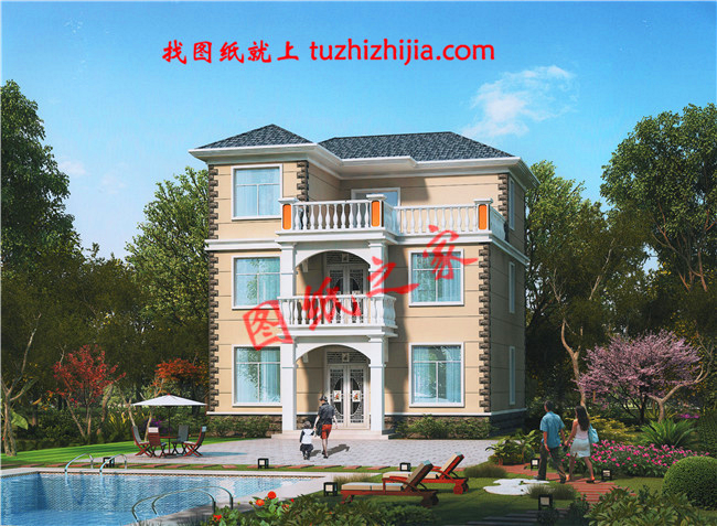 簡單大氣三層別墅設計圖，看完我也想回家建房