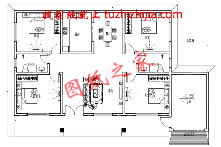 農村四室一廳的平房圖，8萬就能建起，讓你在村里脫穎而出
