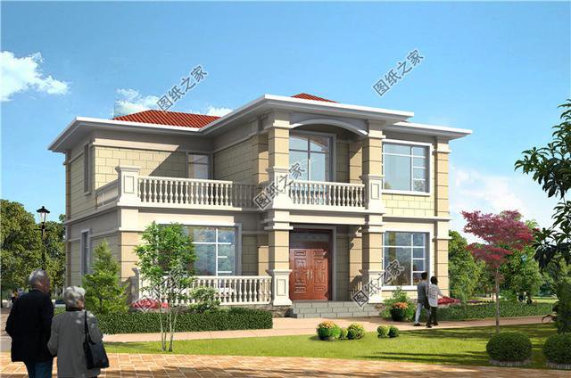 歐式二層房子設(shè)計圖，三代不過時，建了親戚朋友都羨慕