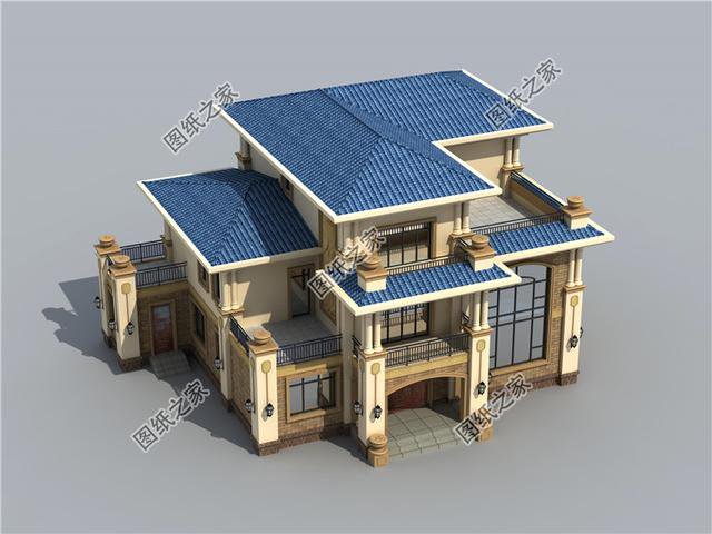 3套三層別墅大戶型方案，有效果圖和平面圖，過完年就建