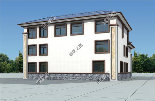 3套三層別墅大戶型方案，有效果圖和平面圖，過完年就建