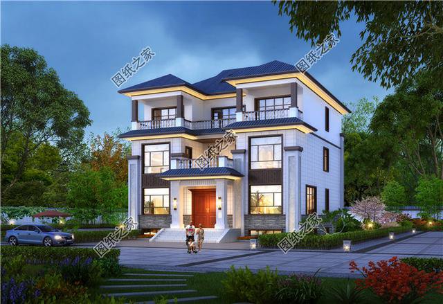 3套三層別墅大戶型方案，有效果圖和平面圖，過完年就建