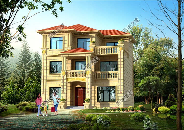 農村20萬元三層小樓效果圖，同學看了都羨慕