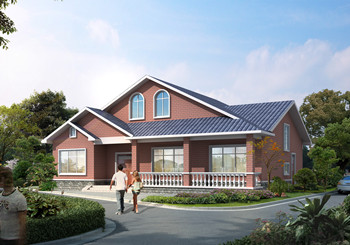 四開間一層半別墅設計圖，帶閣樓設計的戶型方案