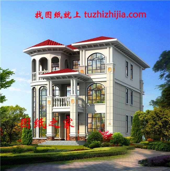 農村三間三層自建房圖，外觀時尚布局講究，經得起時間的考驗