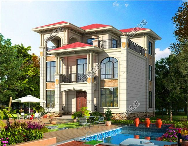 農村三間三層自建房圖，外觀時尚布局講究，經得起時間的考驗