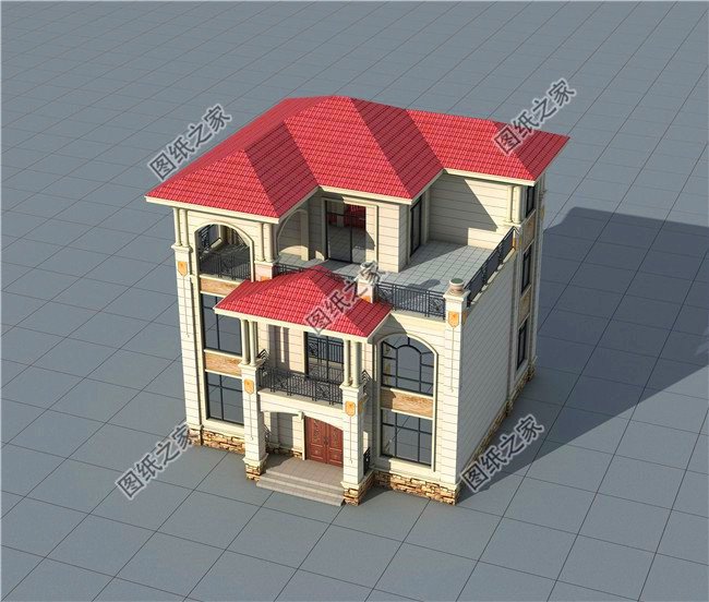 農村三間三層自建房圖，外觀時尚布局講究，經得起時間的考驗