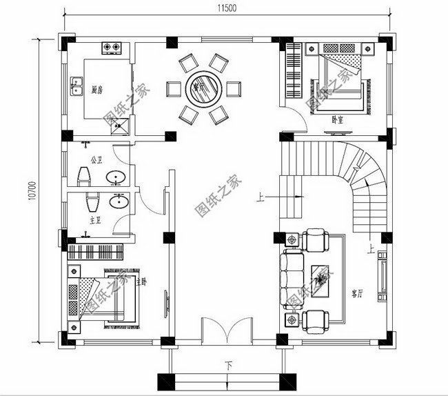 農村三間三層自建房圖，外觀時尚布局講究，經得起時間的考驗