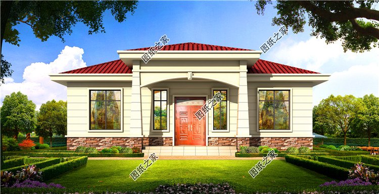 農(nóng)村一層自建房效果圖，另附4室一廳詳細(xì)圖，建房一定要看