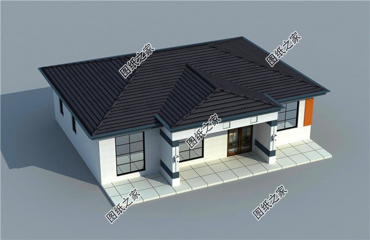 農(nóng)村一層自建房效果圖，另附4室一廳詳細(xì)圖，建房一定要看