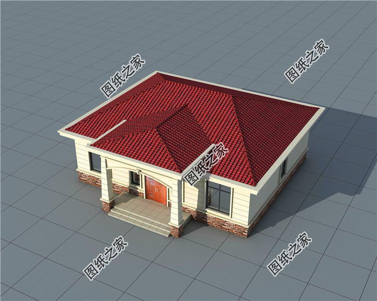 農(nóng)村一層自建房效果圖，另附4室一廳詳細(xì)圖，建房一定要看