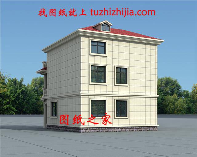 農村三層帶陽臺外觀圖，時尚大氣，我都想建了