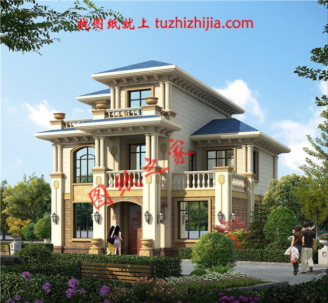 農村三層帶陽臺外觀圖，時尚大氣，我都想建了