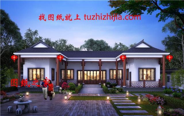 農(nóng)村一層自建房帶小院，帶效果圖和戶型圖，建房前必看