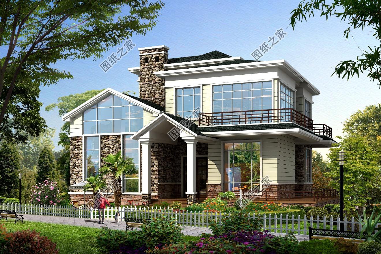 4套高顏值別墅效果圖帶戶型圖，美觀實用，百看不厭