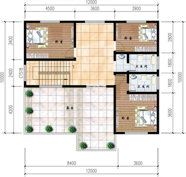 10x12米自建套房圖紙，包括一層到三層，你想要的都有