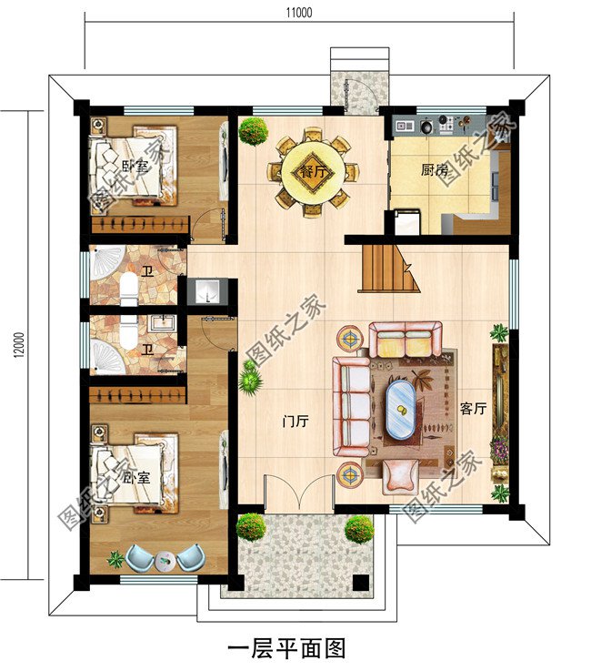 三層樓房設計圖農村簡單大氣，家里人多的，可以這樣蓋