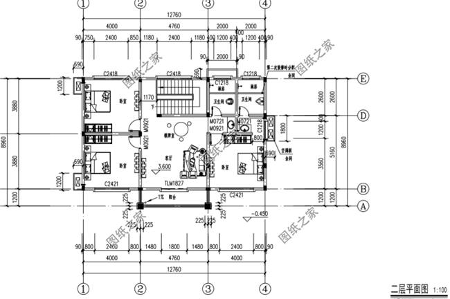 四套農(nóng)村100平方二層小洋樓設計圖，蓋上一套住進去舒適又安心