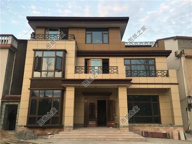 三層農村自建房實景圖平面圖，快來看看三層別墅怎么建！