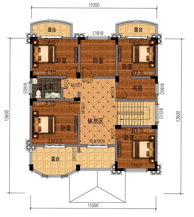 霸氣十足的三層別墅，帶陽臺露臺，室內(nèi)采光簡直太好