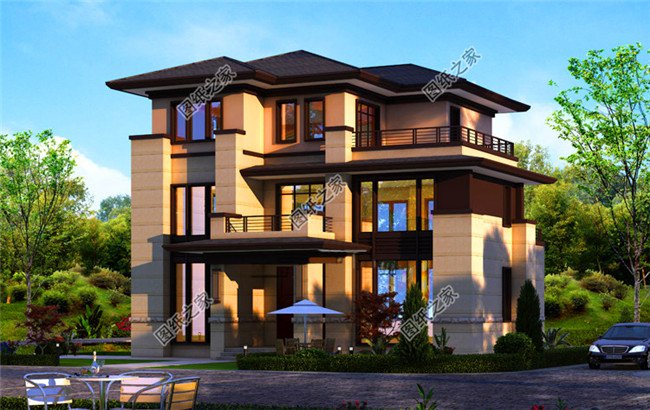 霸氣十足的三層別墅，帶陽臺露臺，室內(nèi)采光簡直太好