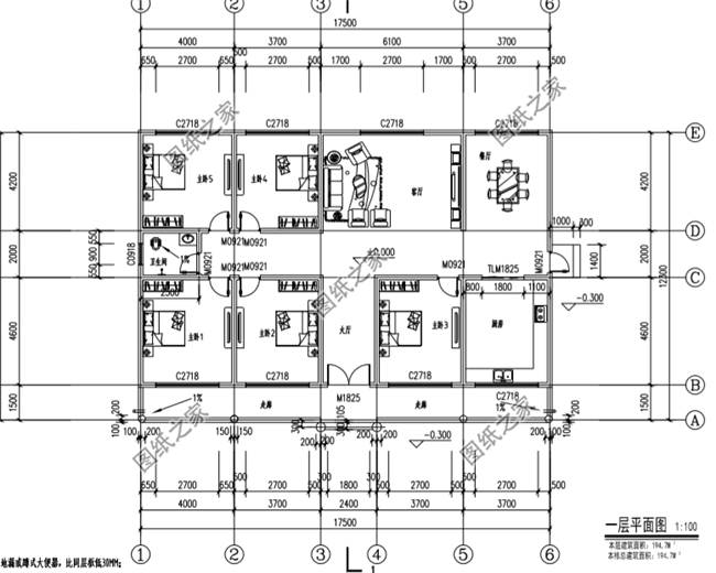還在猶豫沒有一層五房一廳的設計圖嗎？這四款戶型美觀大方通透，鄰居見了都說好